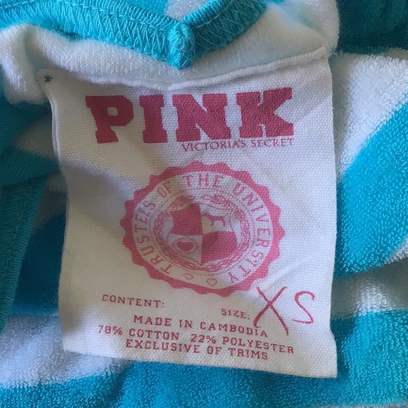 PINK VICTORIAS SECRET UNIVERSITY OF PINK COLLECTION TERRYCLOTH STRIPED T… - Picture 11 of 11
